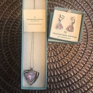 Touchstone Crystal, Pinnacle pendant and matching earrings.